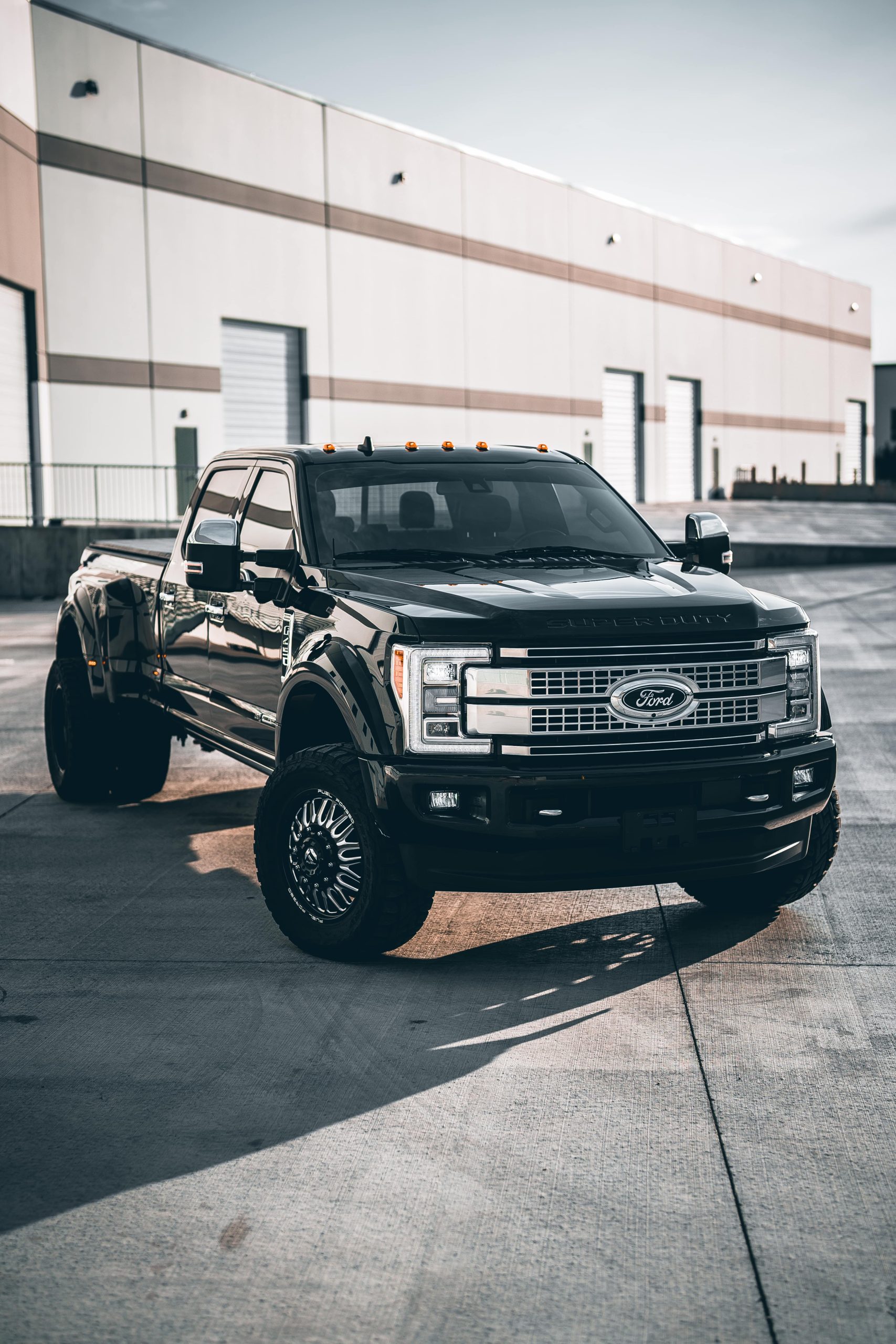 Ford Super Duty window tint installation at Enhanced Auto Lab